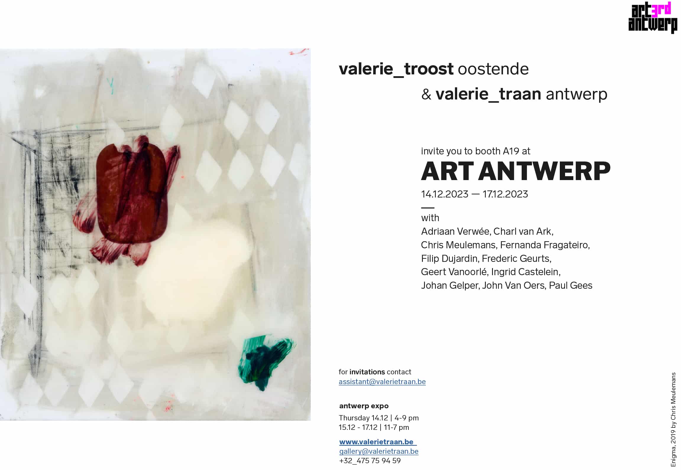 Digitale Uitnodiging Art Antwerp 2023 Chris Meulemans 1